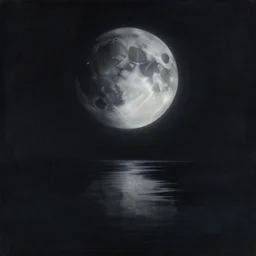 a ukyo-e painting of a black moon by Hokusai, very ethereal, floating world, glass reflections 🌒🌒🌒🌒🌒🌒