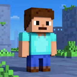 mrbeast as a pixelated character in the movie pixels in the style of waya steurbaut