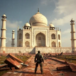 taj mahal in ruins post - nuclear war in fallout 4, in game screenshot