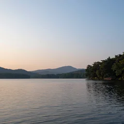 landscape at dawn, lake view, ultra realistic, 8 k