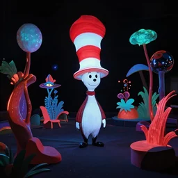 3D Dr. Suess environment in a blacklight abstract playground. beautiful lighting. highly detailed digital art. trending on Artstation and Behance