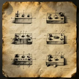 detailed blueprint sketches of flip flops, labelled, notes, diagram, by leonardo davinci, on yellow paper, worn, pencil, sketch
