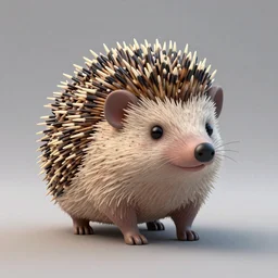 a detailed 3D figurine of a hedgehog