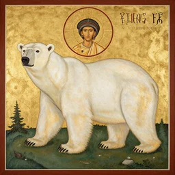 Saint Polar Bear of the hinterlands, Byzantine painting