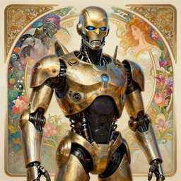 portrait of robocop, robot steampunk, colourful, floral! horizon zero dawn machine, intricate, elegant, highly detailed, ray tracing, digital painting, artstation, concept art, smooth, sharp focus, illustration, art by artgerm and greg rutkowski and alphonse mucha, 8 k