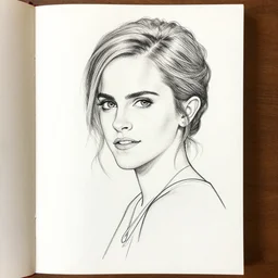 line draw black pen emma watson