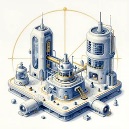 a beautiful illustration of futuristic factory, machine, platform, big medium small, golden ratio, in watercolor gouache detailed paintings, in style of syd mead, trending on artstation, 8 k, panel, hard surface, vent, zaha hadid, props, cozy, decoration around the room, simon stalenhag, deus ex