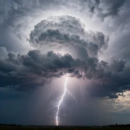 an immense cloud of thunderstorm surrounded by a bright backlit light, surreal, landscape, awe inspiring, supernatural, digital painting, dramatic