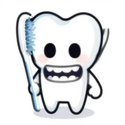 clipart of toothy, the cute toothbrush character, nightmare fuel, deviantart, 8 k