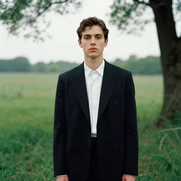 a portrait of a character in a scenic environment by Juergen Teller
