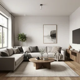 Nordic home interior design, octane render