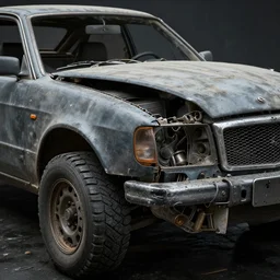 broken scavenger car, close up peter mohrbacher, featured on artstation, octane render, cinematic, rugged, intricate, 8 k