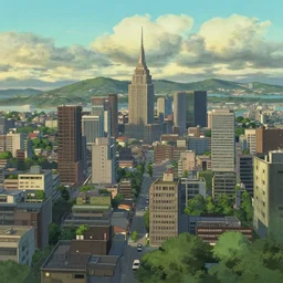 city in the sky ， miyazaki style