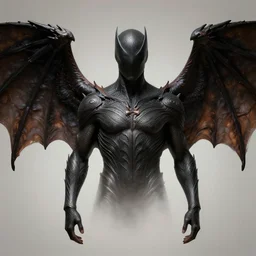 a hair cover man with bat wings for arms, fantasy, professionally retouched, soft lighting, powerful, realistic, face is obscured in shadow, wide angle, 8 k high definition, insanely detailed, intricate, elegant, art by artgerm and wlop
