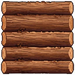 retro pixel art oak log texture,