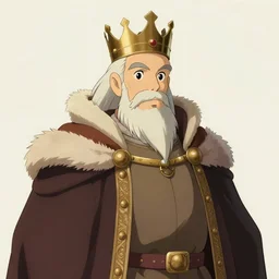 portrait of a medieval old king, artstation, cartoon, elegant, highly detailed, clean outstanding painting by ghibli!, makoto shinkai!, bluth!, fujita goro!, giraud!, ghailan!, akihiko yoshida!, fadeev! 8 k