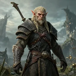 highly detailed elden ring portrait photo of a furbolg in a scenic dystopian environment, hyperrealistic illustration by william didier - pouget