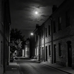 black and white street photography on a moon