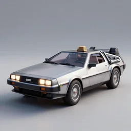 delorean time machine, cinematic 3d blender cycles render