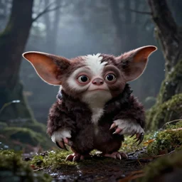 Gremlins movie, the gremlins are so high, trending on Artstation, 8K, ultra wide angle, pincushion lens effect.