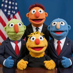 us politicians as muppets, highly detailed