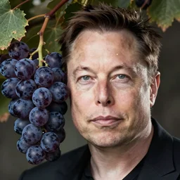 portrait muscadine with elon musk's face