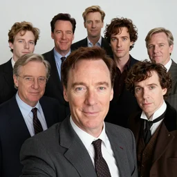 Adrian Monk, Sherlock Holmes, and Hercule Poirot take a group selfie - n 9