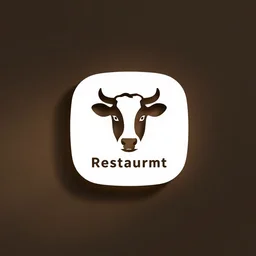 an app simplistic modern logo for a cow restaurant for cow