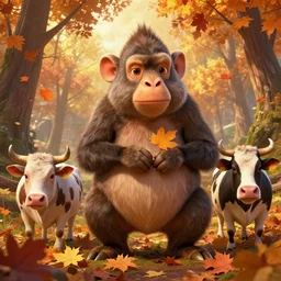 epic professional digital art of 🐭 🐄 !!!🍁!!!, best on artstation, cgsociety, wlop, cosmic, epic, stunning, gorgeous, much detail, much wow, masterpiece