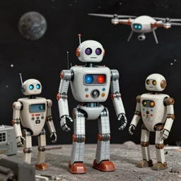 ( ( ( ( ( 1 9 5 0 s robot knome, walle, johnny - five. b 9 robot lost in space robert kinoshita robby the robot, silent running drone, android. muted colors. ) ) ) ) ) by jean - baptiste monge!!!!!!!!!!!!!!!!!!!!!!!!!!!!!!