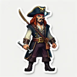 die cut sticker, futuristic king of the pirates