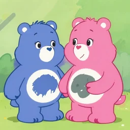 appearance by the care bears in the moomin anime ( 1 9 8 2 ), pastel colours