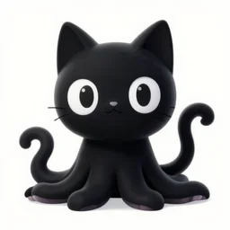 a digital art portrait of black slime cat with tentacles character design from slime rancher, cute black liquid ink cat with yellow eyes character sheet, 4 k, ultra detail, volumetric lighting, unreal engine, octane render