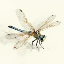 a fairy riding a dragonfly, muted color, watercolor ink illustration, painterly, splatters, detailed, by jean - baptiste monge, by alan lee