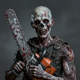 portrait painting ash from evil dead with a bloody chainsaw, ultra realistic, concept art, intricate details, eerie, highly detailed, photorealistic, octane render, 8 k, unreal engine. art by artgerm and greg rutkowski and alphonse mucha