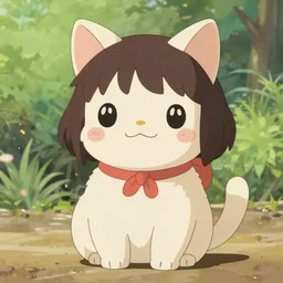 ghibli cute catgirl character concept 4k crisp features