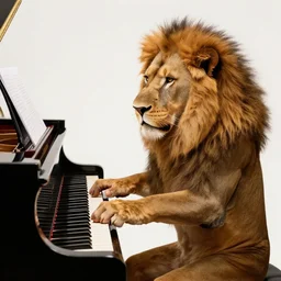 a lion playing piano on Americas got talent
