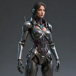 3 d model, beautiful woman by pantokrator rendered in unreal engine, orthodox cyberpunk, mech body, wires from the matrix movie, sci - fi