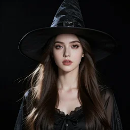 witch in a black background, fantasy style