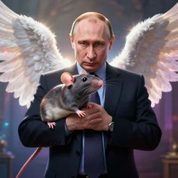 putin mixed with rat, art by alessio albi 8 k ultra realistic, angel wings, lens flare, atmosphere, glow, detailed, intricate, full of colour, led lighting, trending on artstation, 4 k, hyperrealistic, focused, extreme details, unreal engine 5, masterpiece