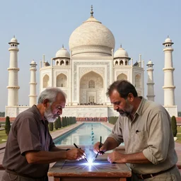 tuesday weld visits the taj mahal by mort kunstler
