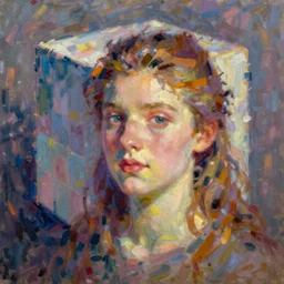 beautiful portrait painting of companion - cube!!!!!!!!!!!! companion - cube!!!!!!!!!, monet, rhads,