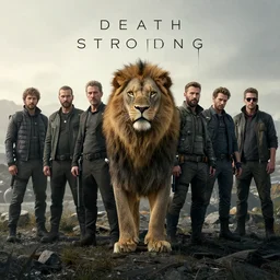 death stranding lion bt, style by simon bisley, ismail inceoglu, wadim kashin, filip hodas, benedick bana, and andrew atroshenko.