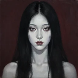 a terrifying painting of a woman, by Yuko Tatsushima