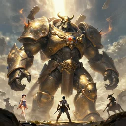 a monster from the old world, giant wars, titans with huge destructive power, nausicaa from the valley of the winds, 8 k, highly detailed, digital painting, artstation, radiant light, caustics, war hero, concept art, smooth, sharp focus, by gaston bussiere, bayard wu, giger, maxim verehin