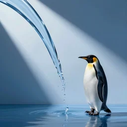 glass, air, flow, stillness, calm, blue, penguin