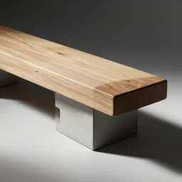 high tech concrete bench cube, natural wood, minimal, dramatic lighting and composition, trending on artstation, concept art