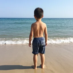 photo of a boy at the beach