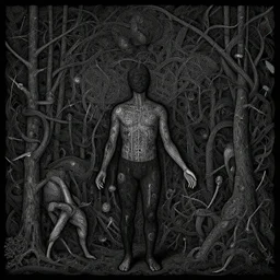 Liminality as the moment of a person\'s transition to a borderline state | intricate artwork. dark art style. artwork in the style of hieronymus bosch and beeple, tooth wu, dan mumford