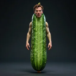 hyperrealistic film full body still of benedict cumberbatch disguised as a cucumber, stunning 3 d render, inspired by istvan sandorfi & greg rutkowski & unreal engine, perfect symmetry, dim volumetric cinematic lighting, 8 k octane comprehensive render, extremely hyper - detailed, incredibly lifelike attributes, intricate, real flesh texture, masterpiece, artstation, stunning,